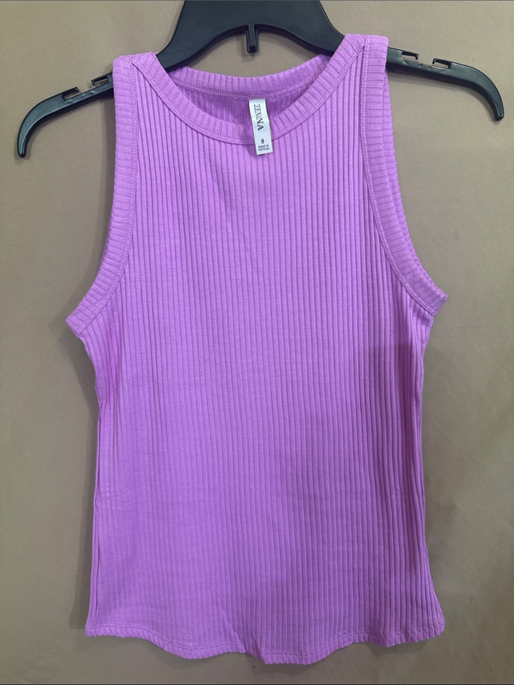 NWOT Womenβs Zenana Small Lavender Ribbed Tank Top True to size